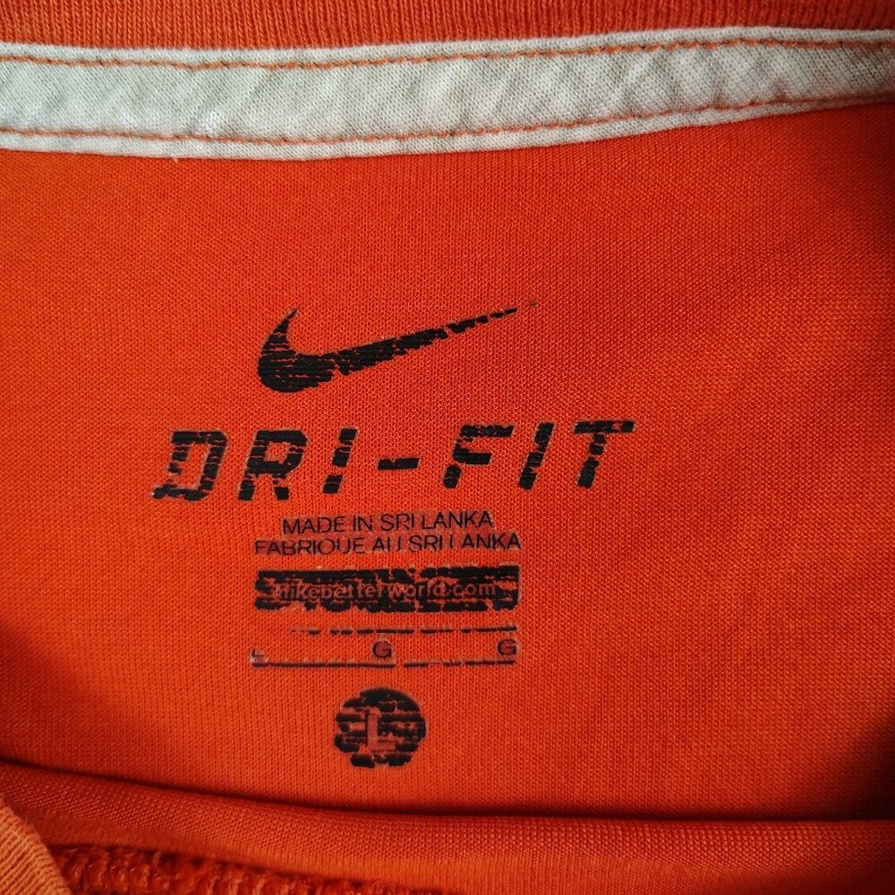 Nike Football Dri-Fit Orange Short Sleeve T Shirt Mens Large - Picture 4 of 9